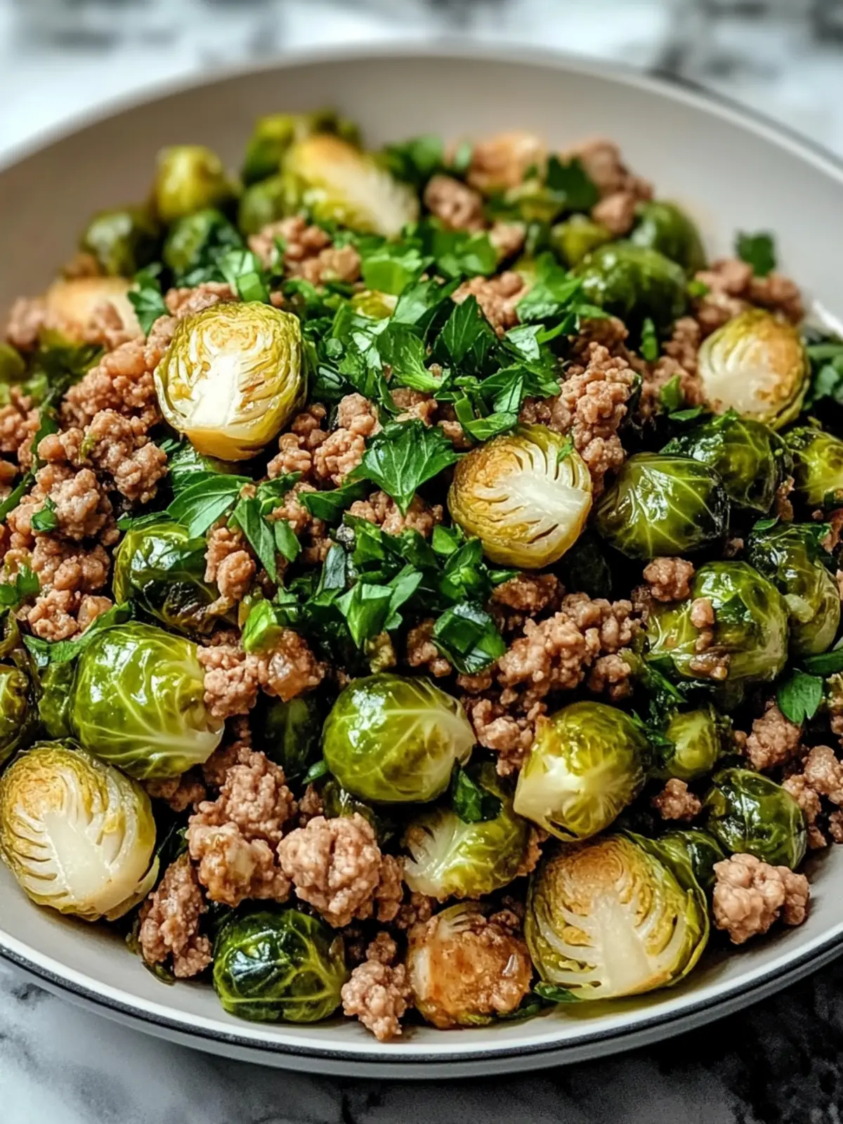 Brussels Sprouts Ground Turkey Skillet