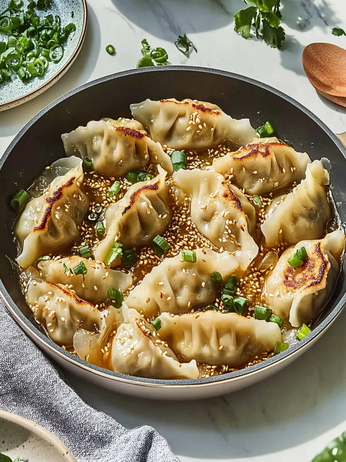 One Pan Dumpling Dinner