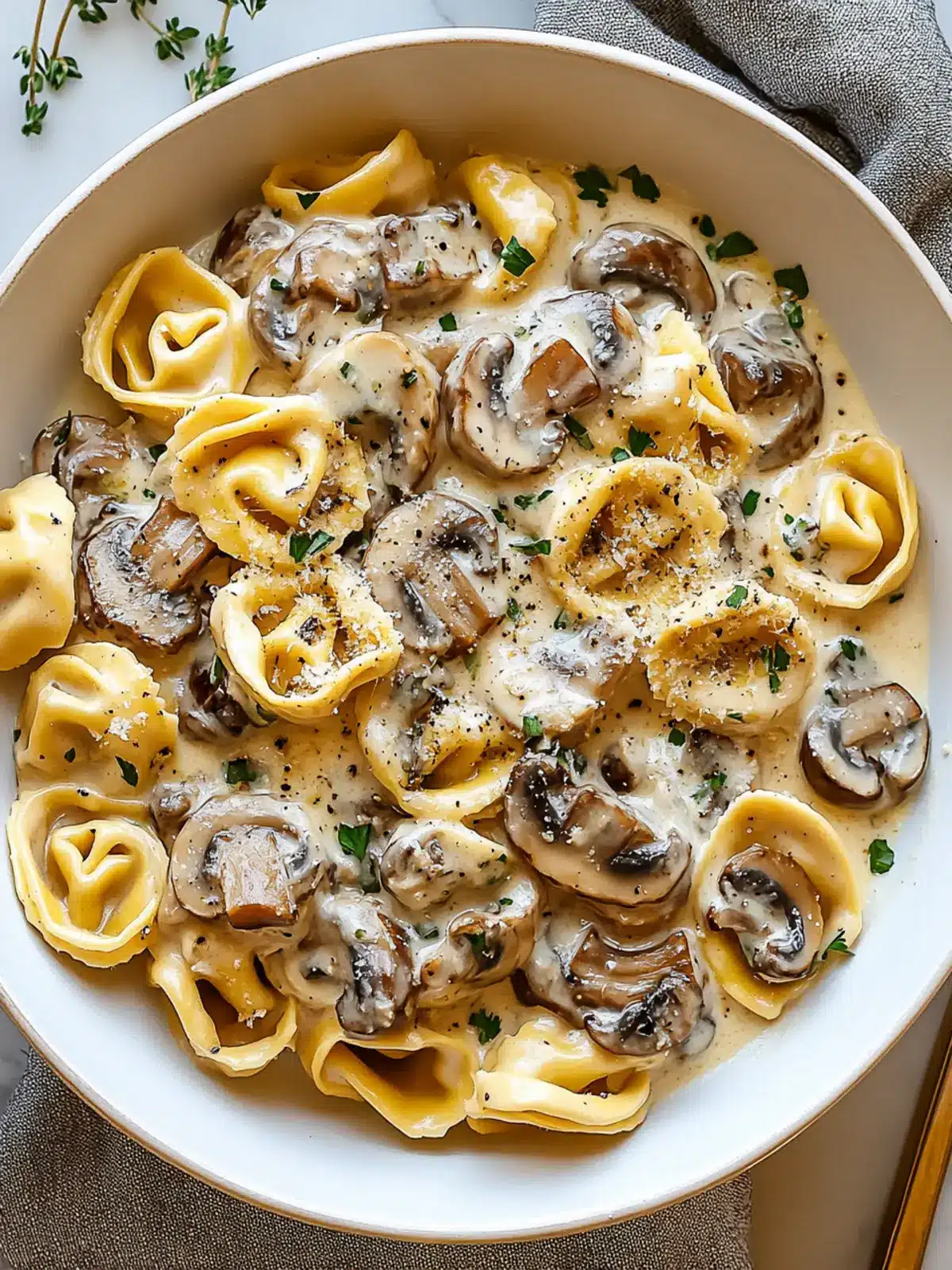 Creamy Mushroom Tortellini Alfredo Recipe in 25 Minutes 3 Creamy Mushroom Tortellini Alfredo Recipe
