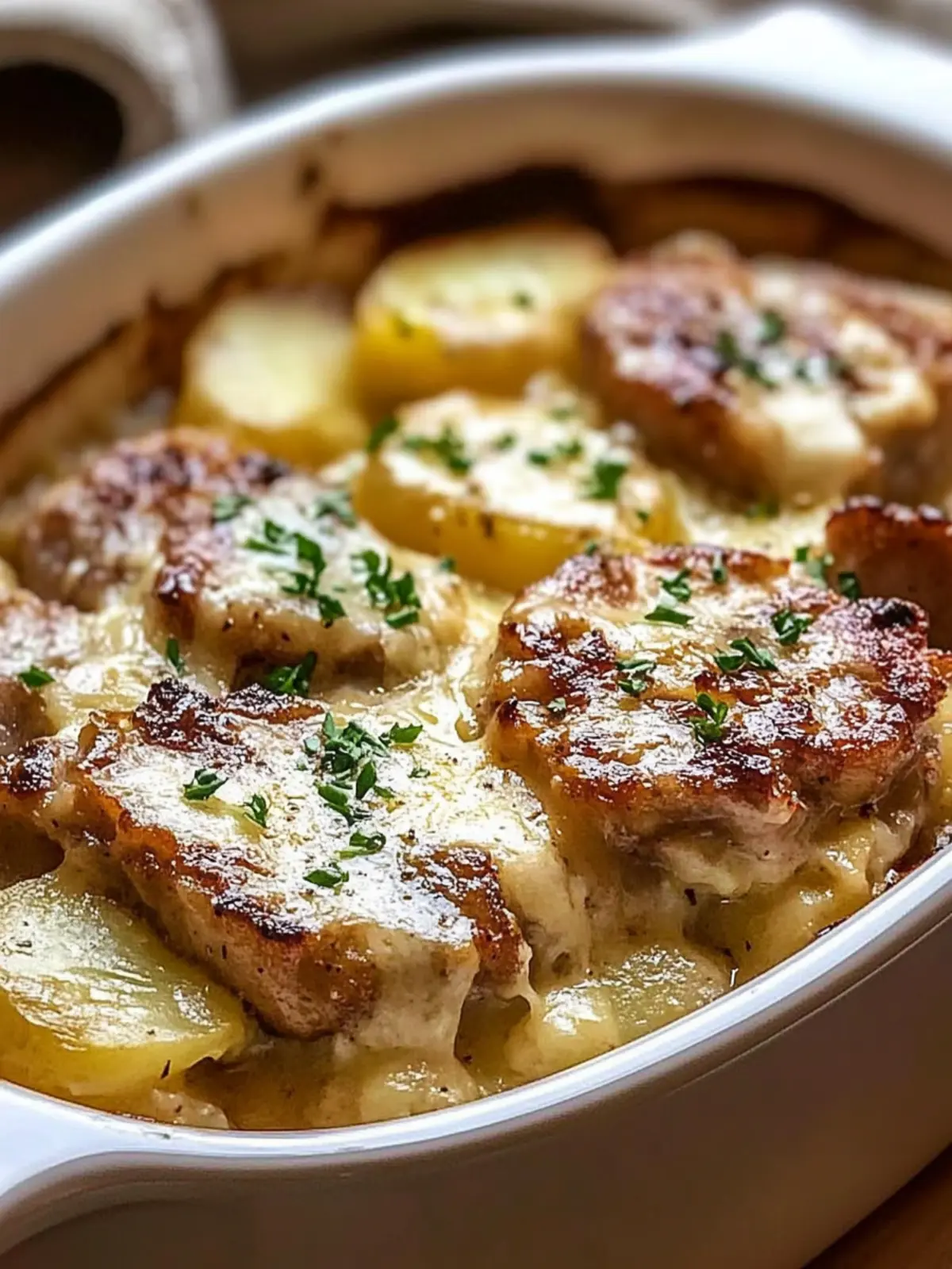 Smothered Pork Chop Scalloped Potato Casserole