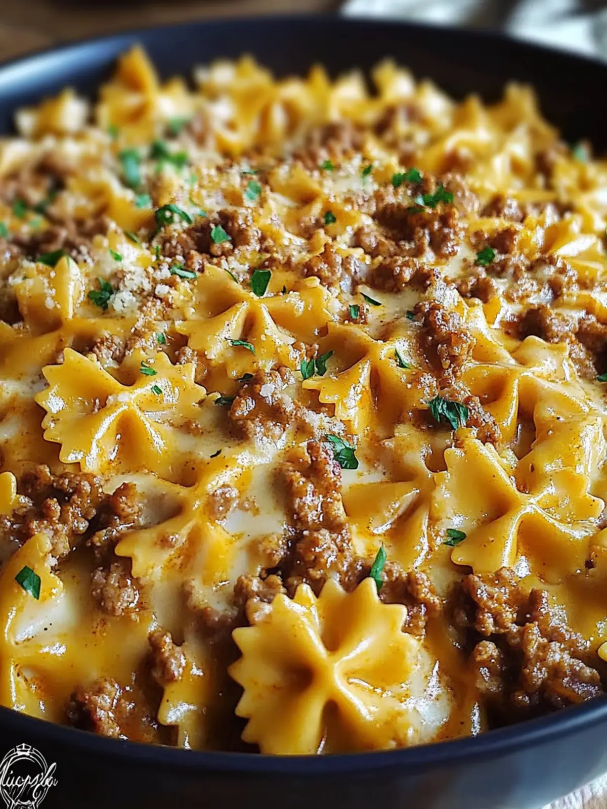 Cajun Cream Cheese Alfredo Bowties with Spiced Ground Beef Bliss 2 Cajun Cream Cheese Alfredo Bowties with Spiced Ground Beef