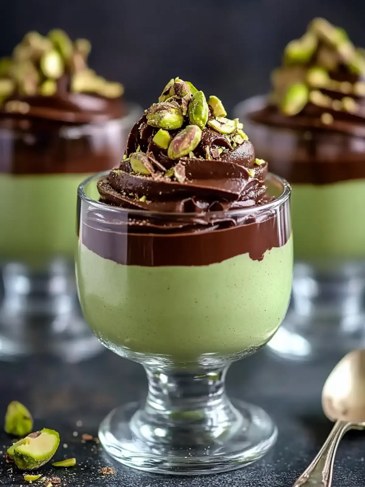 Decadent Pistachio Mousse with Rich Chocolate Ganache