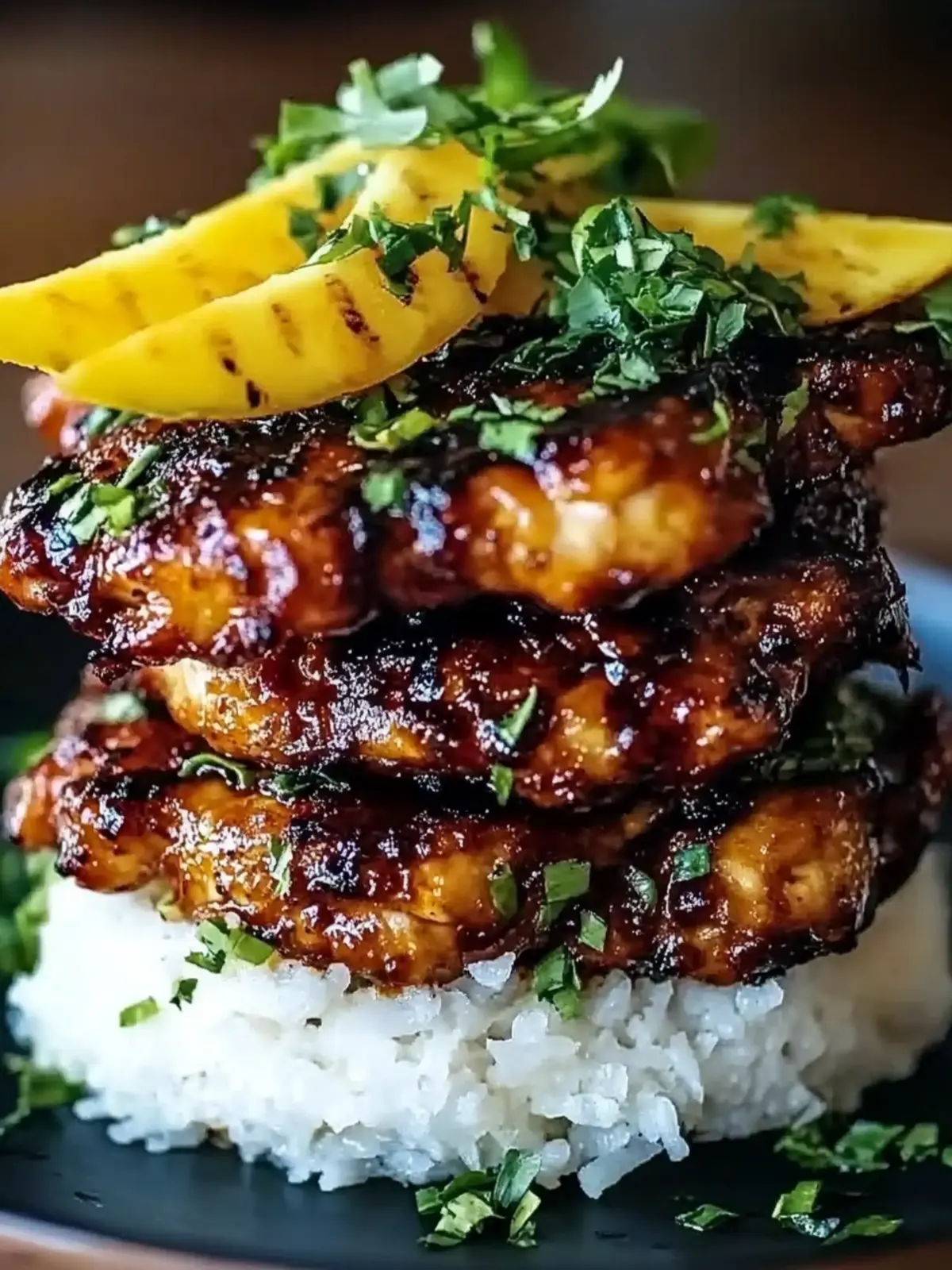 Hawaiian Huli Huli Chicken Stack