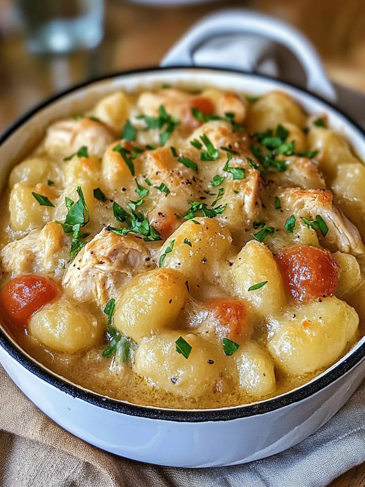 One Pot Gnocchi Chicken Pot Pie