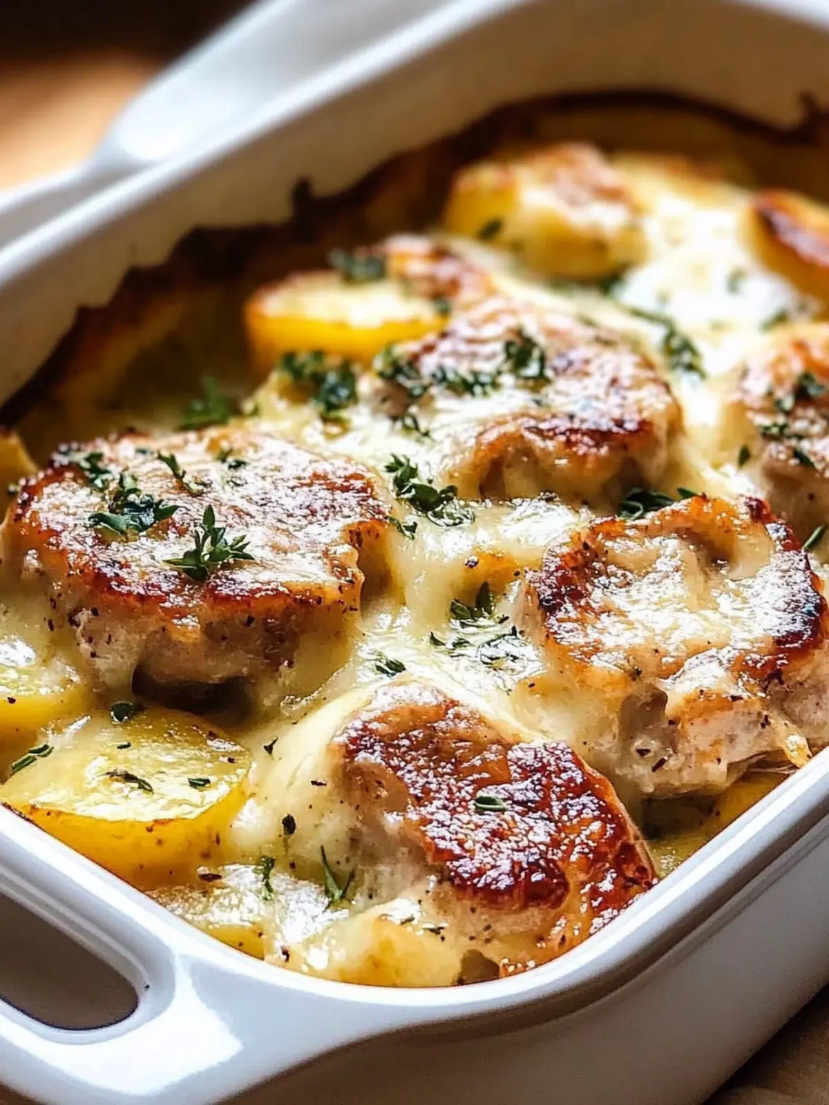 Smothered Pork Chop Scalloped Potato Casserole