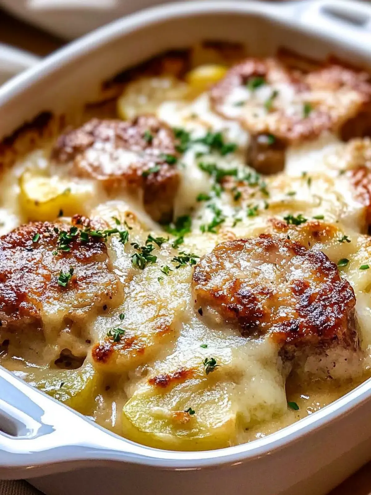 Smothered Pork Chop Scalloped Potato Casserole