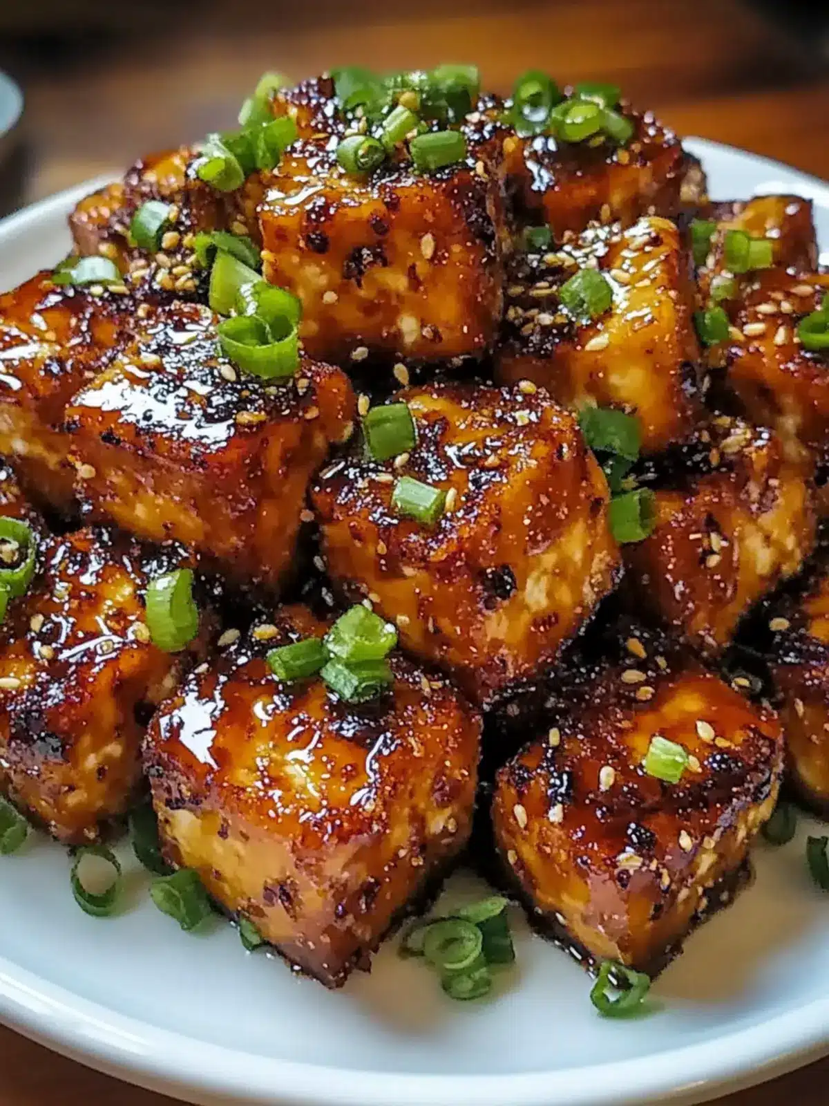 Crispy honey garlic tofu