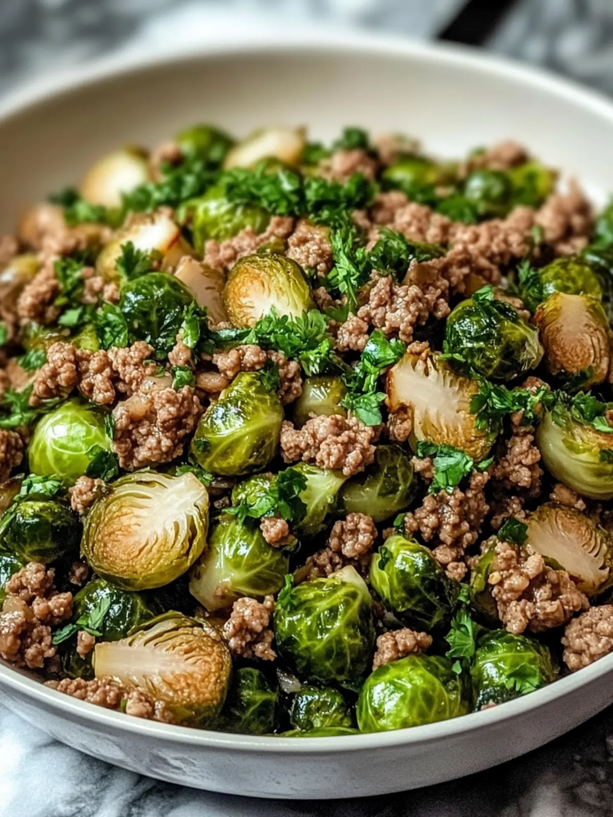 Brussels Sprouts Ground Turkey Skillet