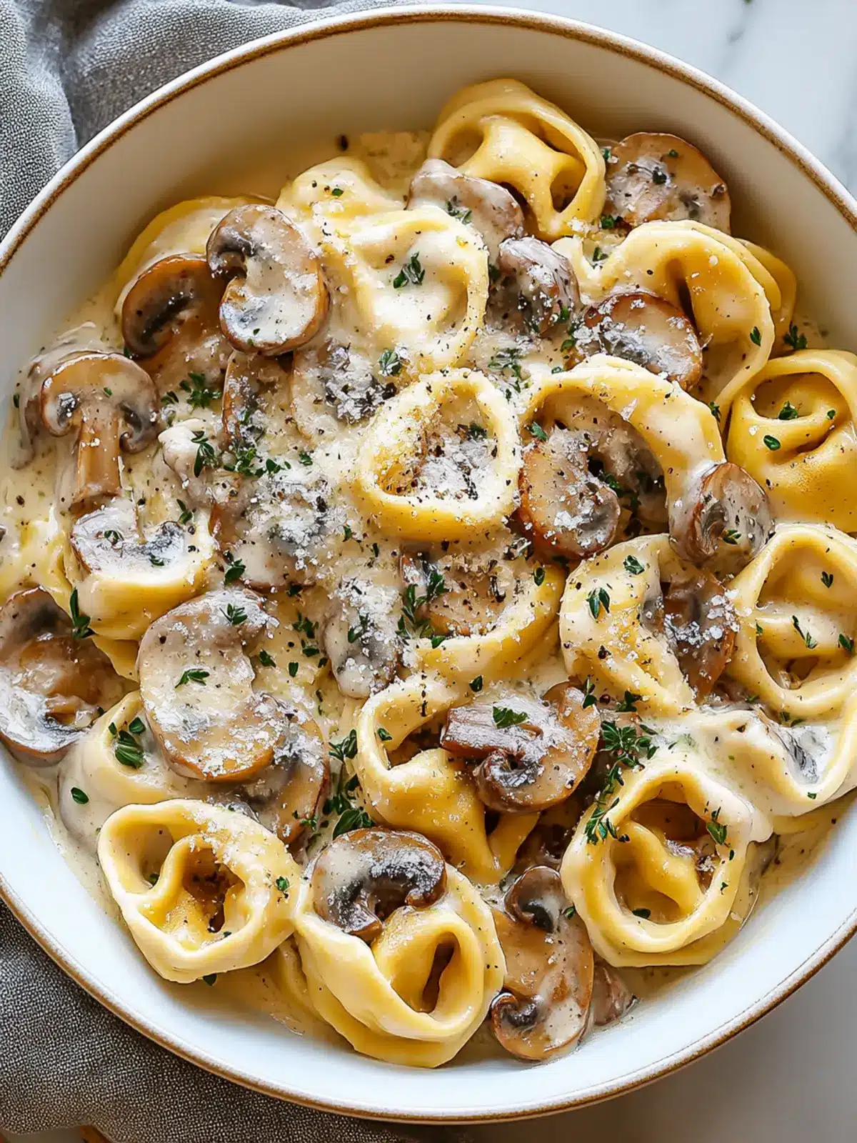 Creamy Mushroom Tortellini Alfredo Recipe in 25 Minutes 2 Creamy Mushroom Tortellini Alfredo Recipe