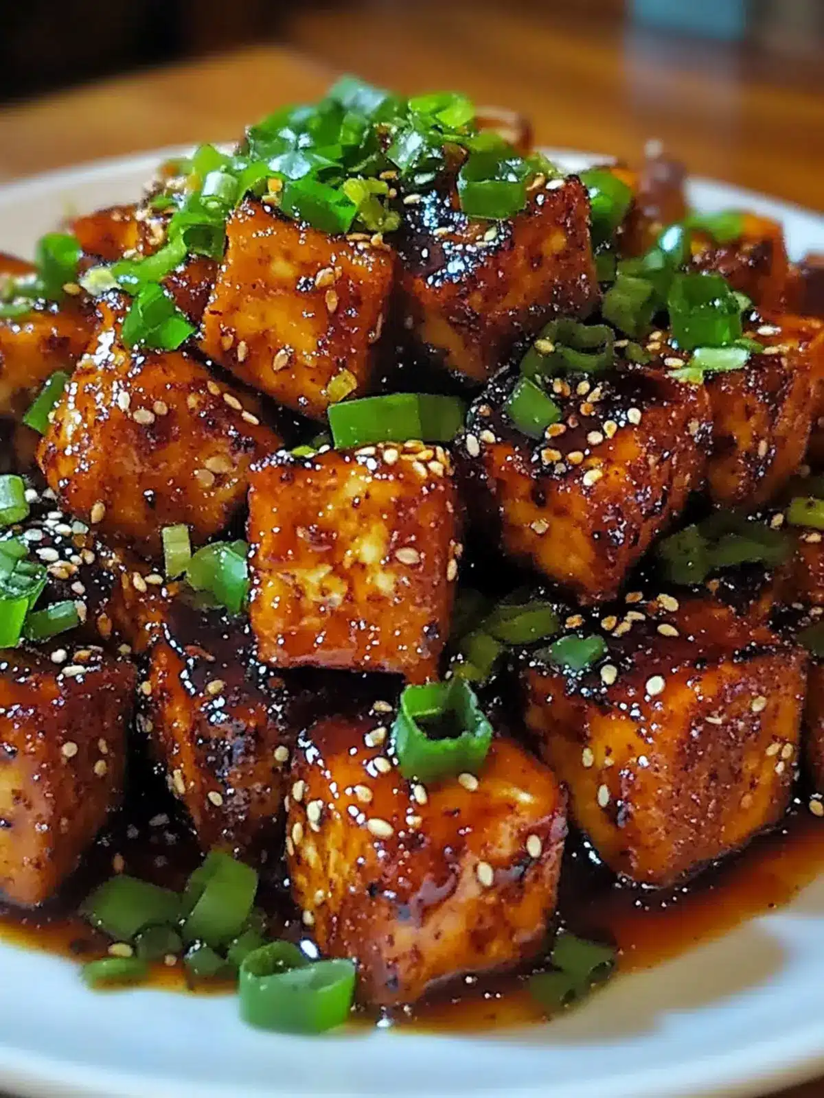 Crispy honey garlic tofu