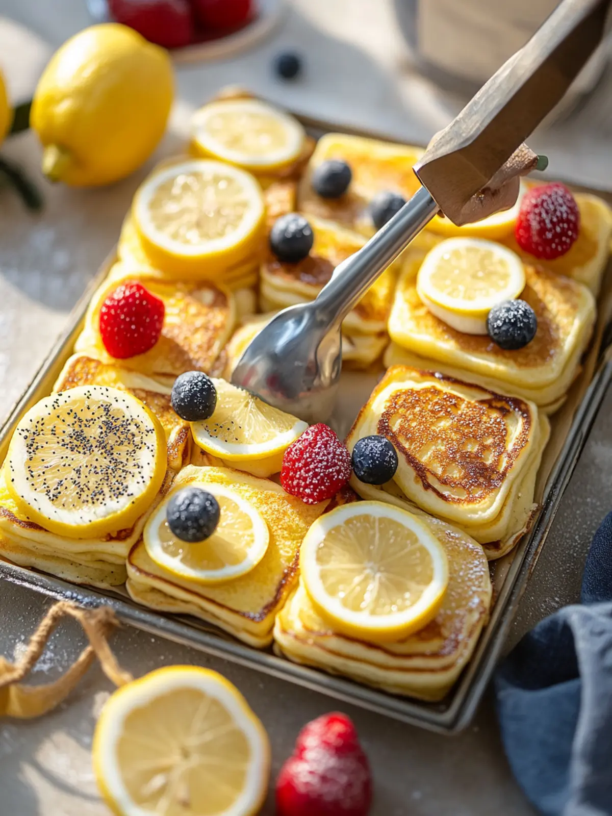 Lemon Poppyseed Sheet-Pan Pancakes