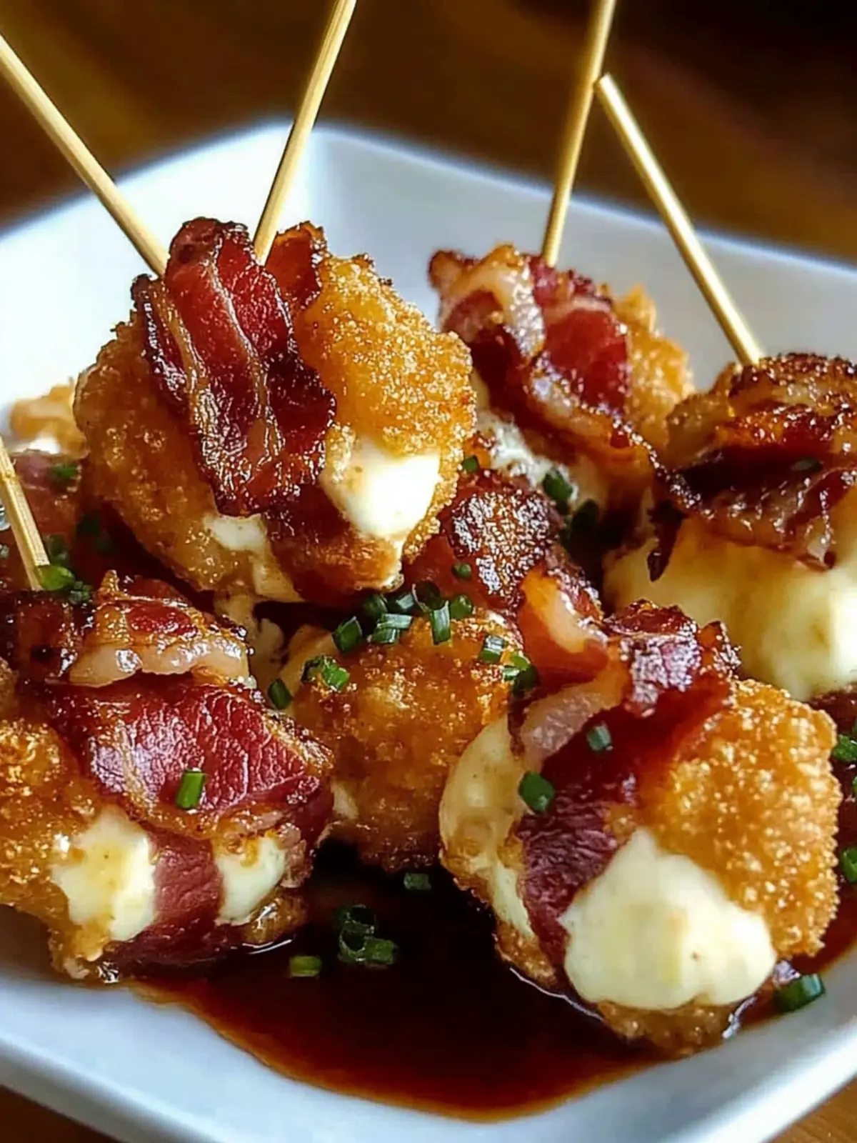Crispy Bacon Mozzarella Poppers