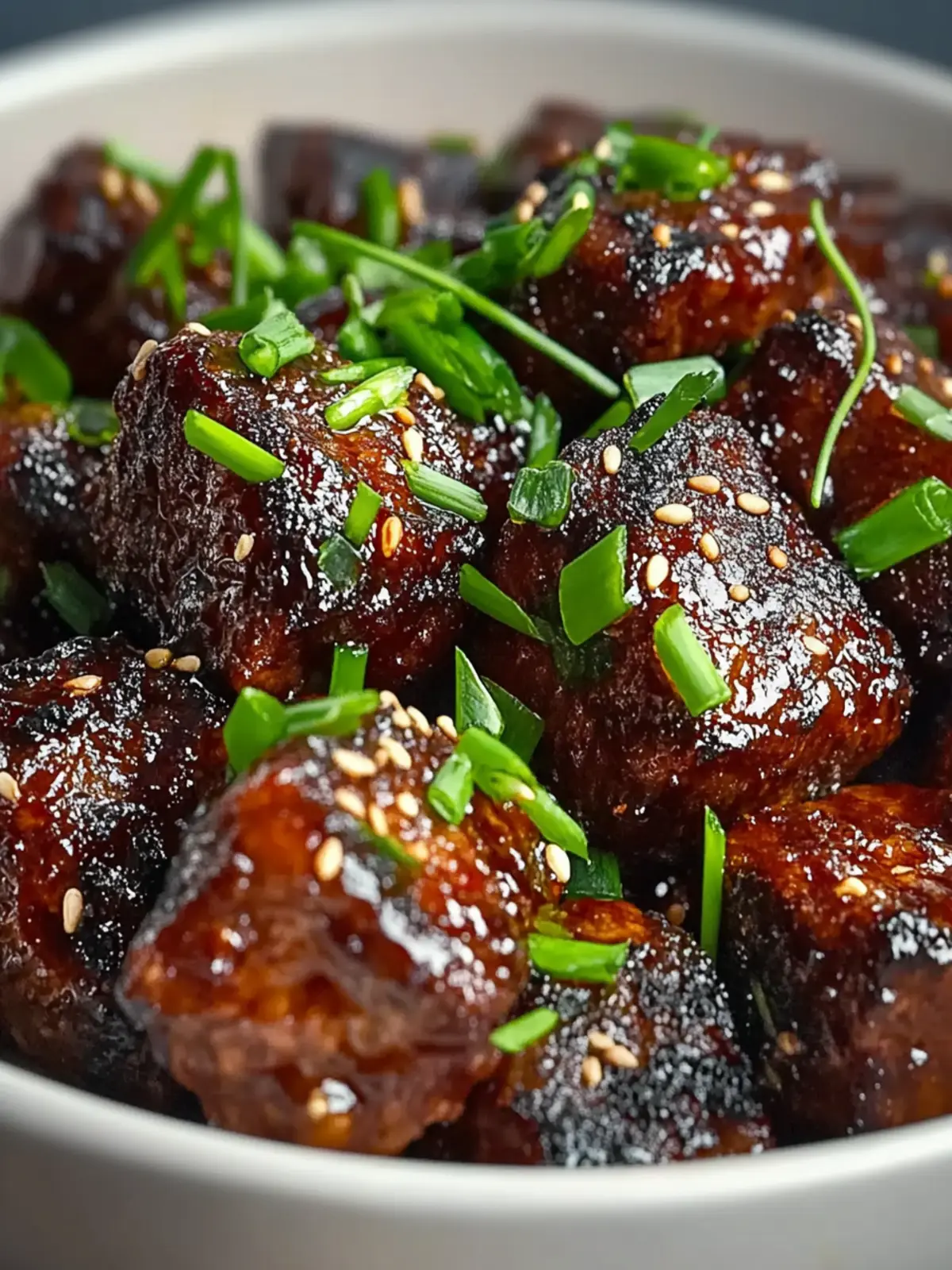 Sweet and Sticky Steak Bites