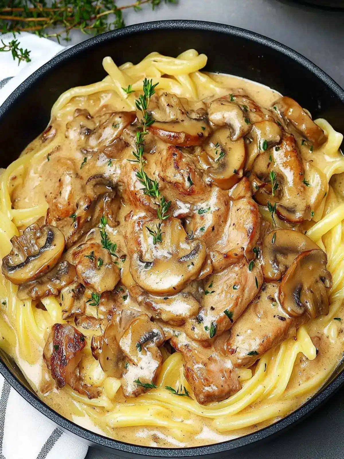 Pork Tenderloin in Creamy Mushroom Sauce & Pasta Bliss 5 Pork Tenderloin in Creamy Mushroom Sauce and Pasta