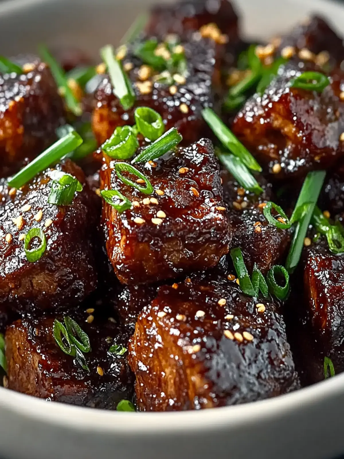 Sweet and Sticky Steak Bites