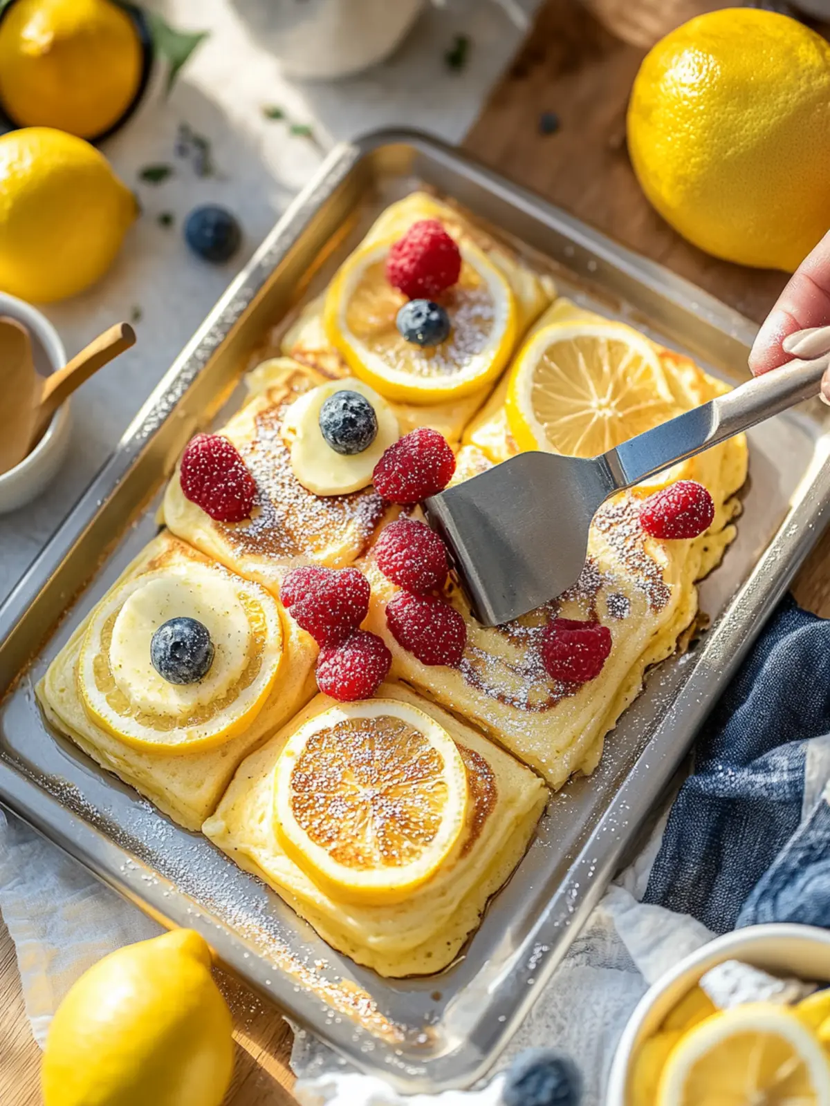 Lemon Poppyseed Sheet-Pan Pancakes