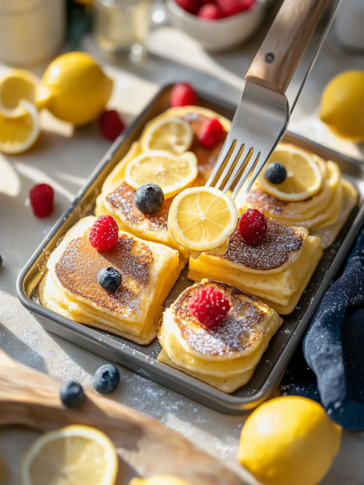 Lemon Poppyseed Sheet-Pan Pancakes