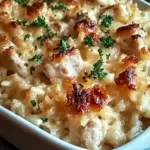 Dump-and-Bake Chicken Alfredo Rice Casserole in 45 Minutes 4 Dump-and-Bake Chicken Alfredo Rice Casserole
