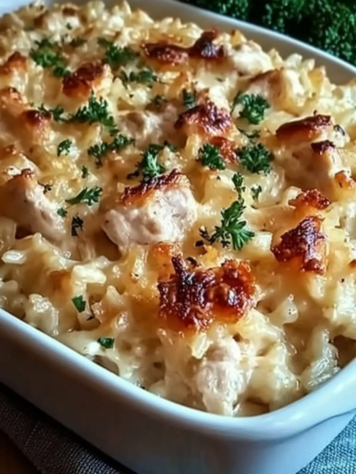 Dump-and-Bake Chicken Alfredo Rice Casserole in 45 Minutes 5 Dump-and-Bake Chicken Alfredo Rice Casserole