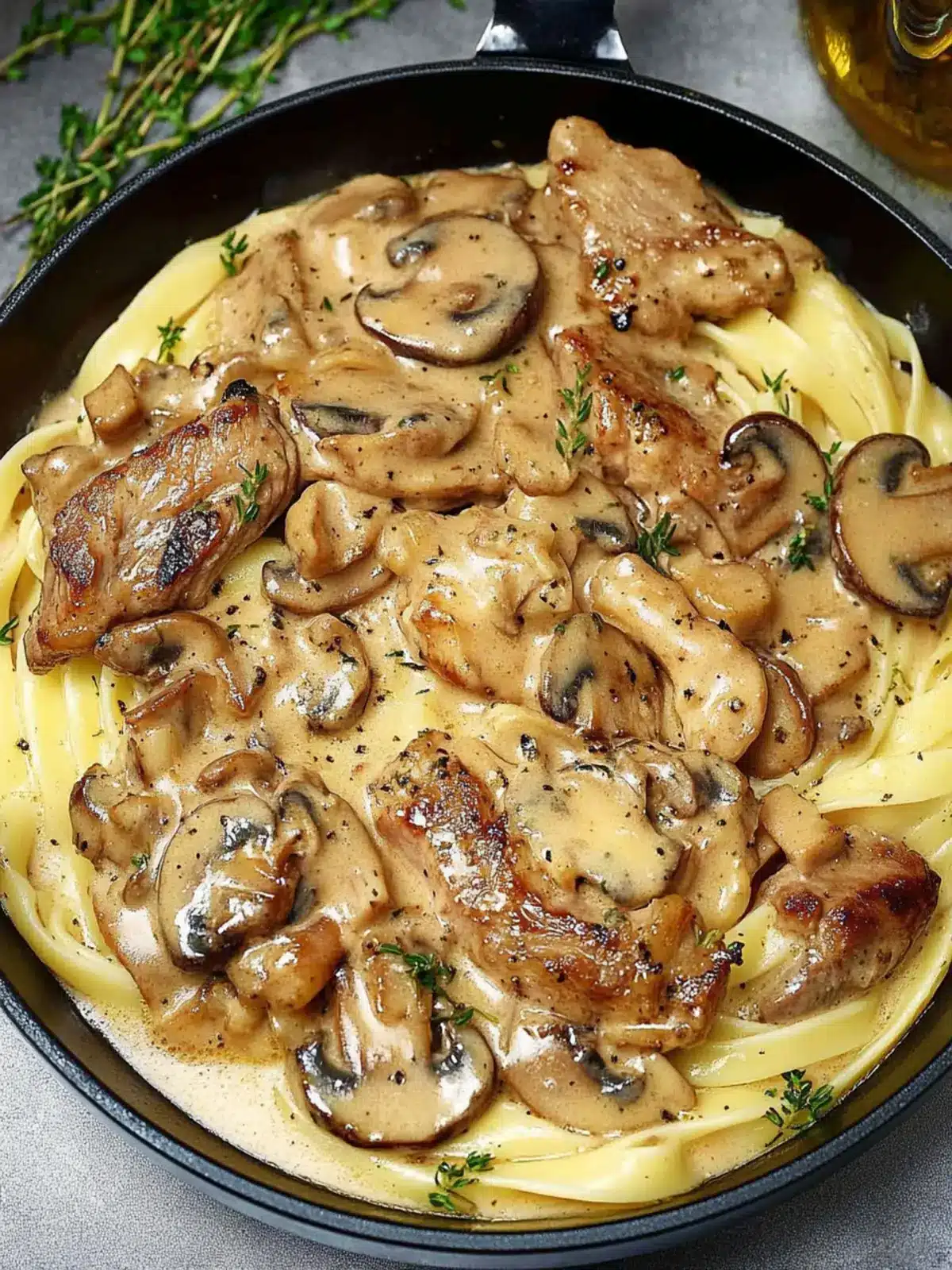 Pork Tenderloin in Creamy Mushroom Sauce & Pasta Bliss 3 Pork Tenderloin in Creamy Mushroom Sauce and Pasta
