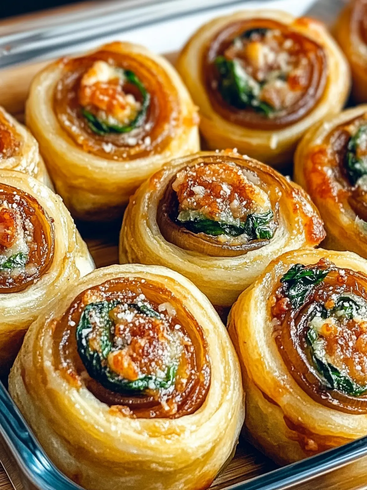Vegan Caramelized Onion & Spinach Pizza Rolls