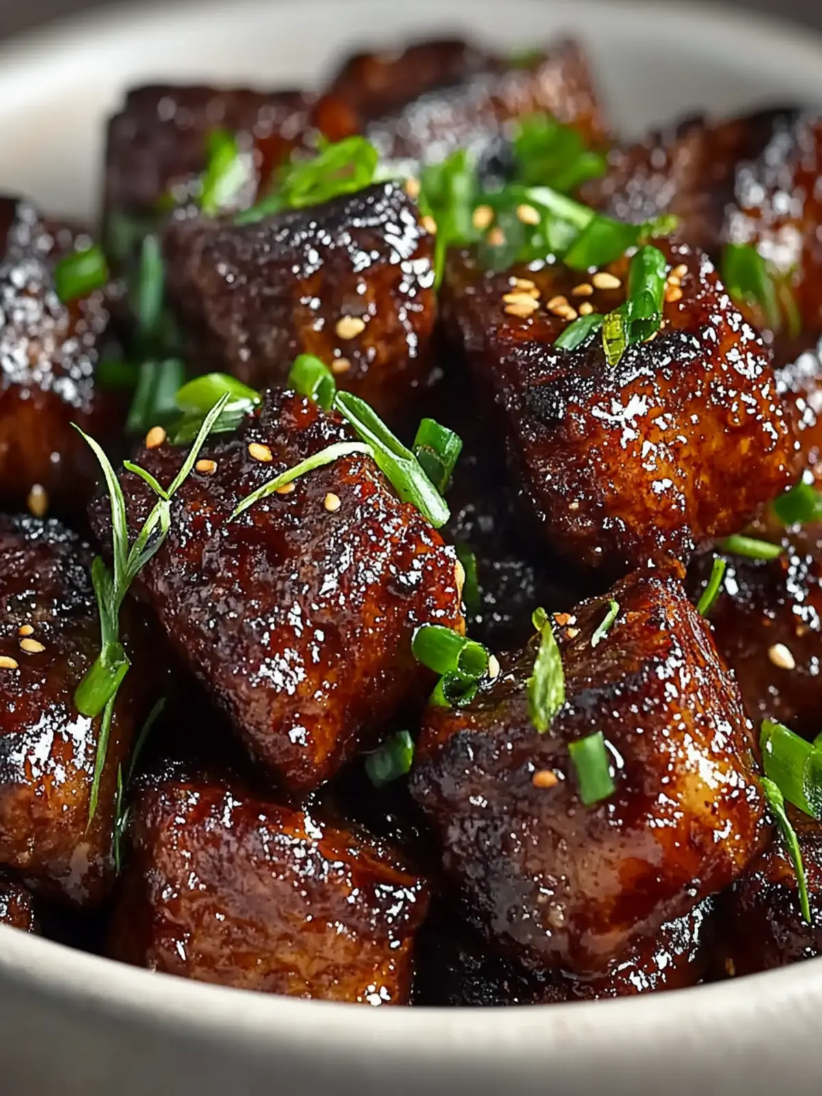 Sweet and Sticky Steak Bites