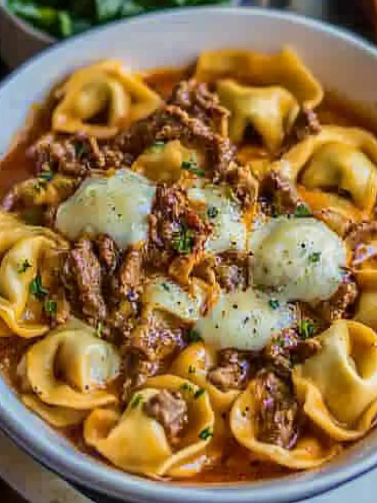 Cheesesteak Tortellini in Rich Provolone Sauce for Cozy Nights 4 Cheesesteak Tortellini in Rich Provolone Sauce