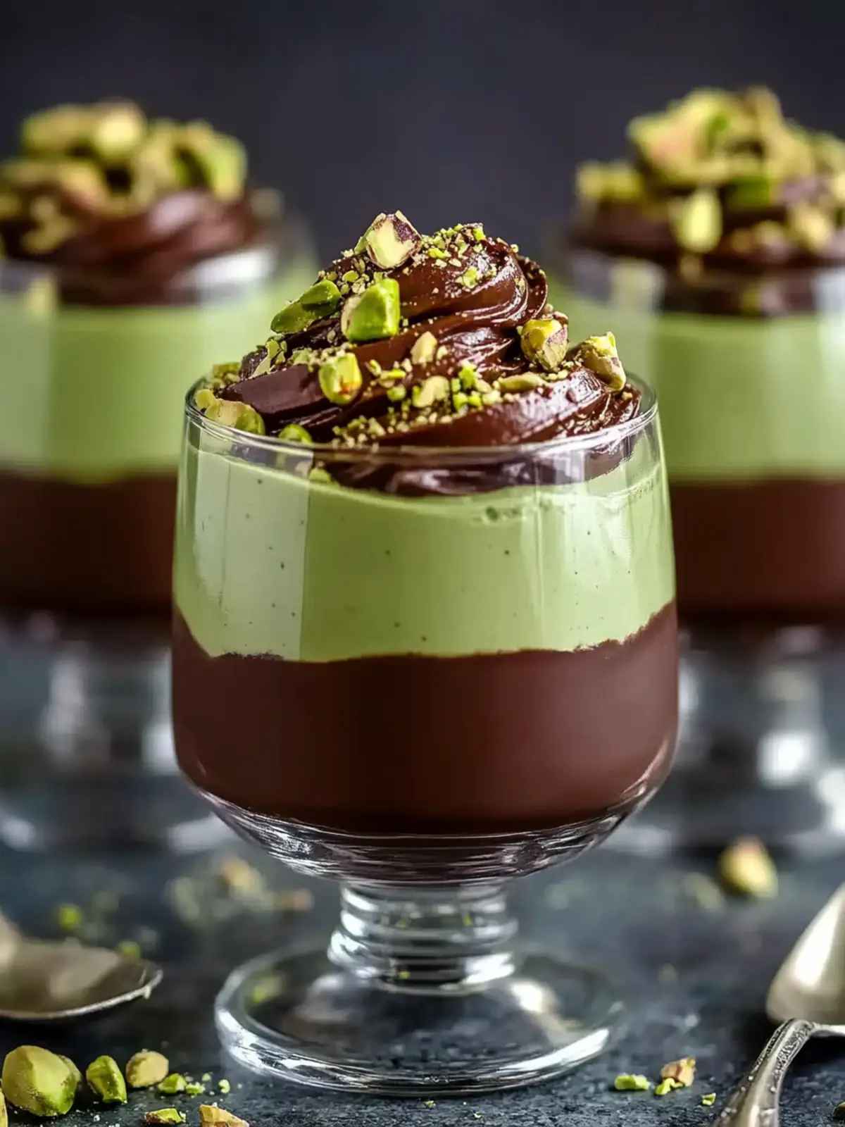 Decadent Pistachio Mousse with Rich Chocolate Ganache
