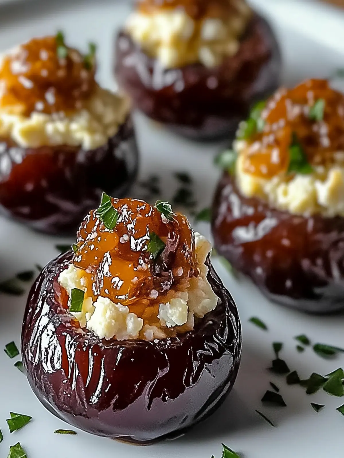 Feta-Parmesan Stuffed Dates with Honey-Walnut Crunch