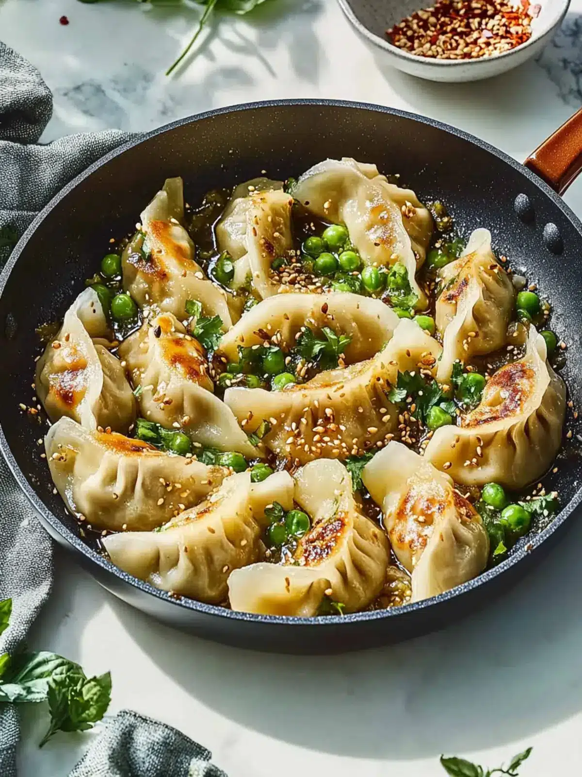 One Pan Dumpling Dinner