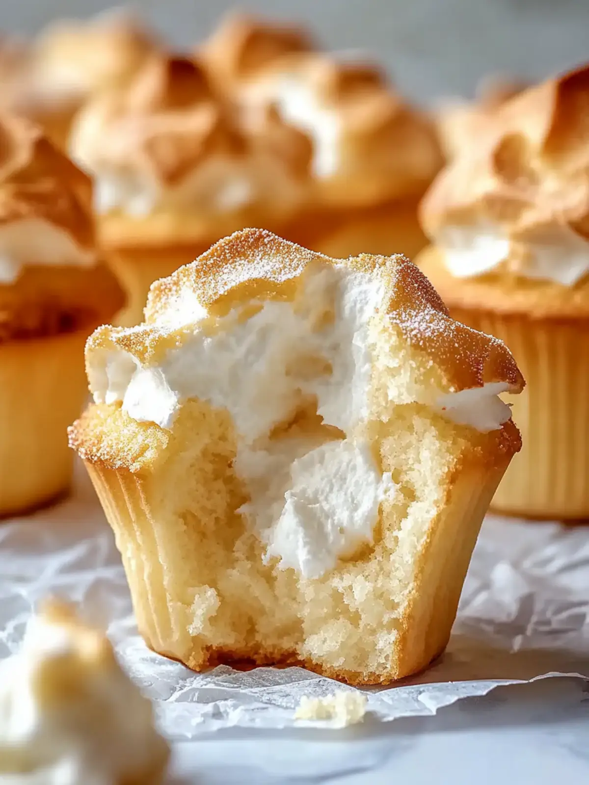 Golden Angel Food Cupcakes with Boozy Strawberry Sauce 5 Golden Angel Food Cupcakes