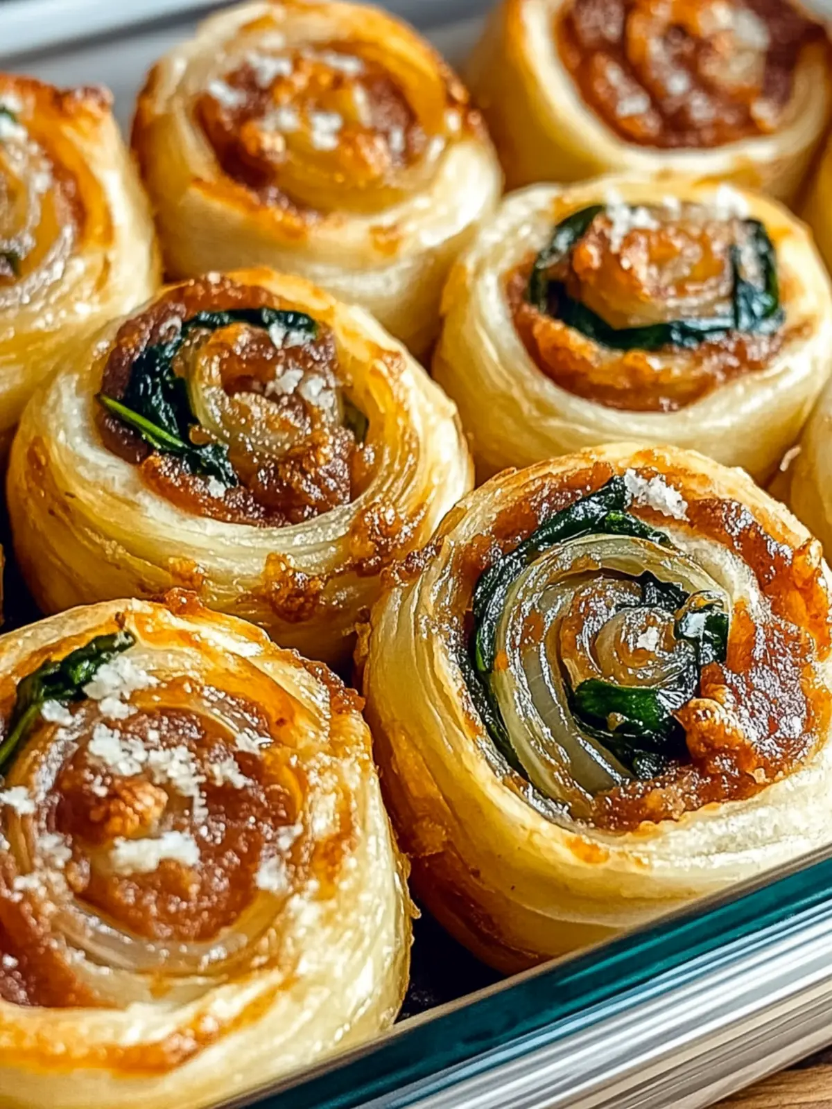 Vegan Caramelized Onion & Spinach Pizza Rolls