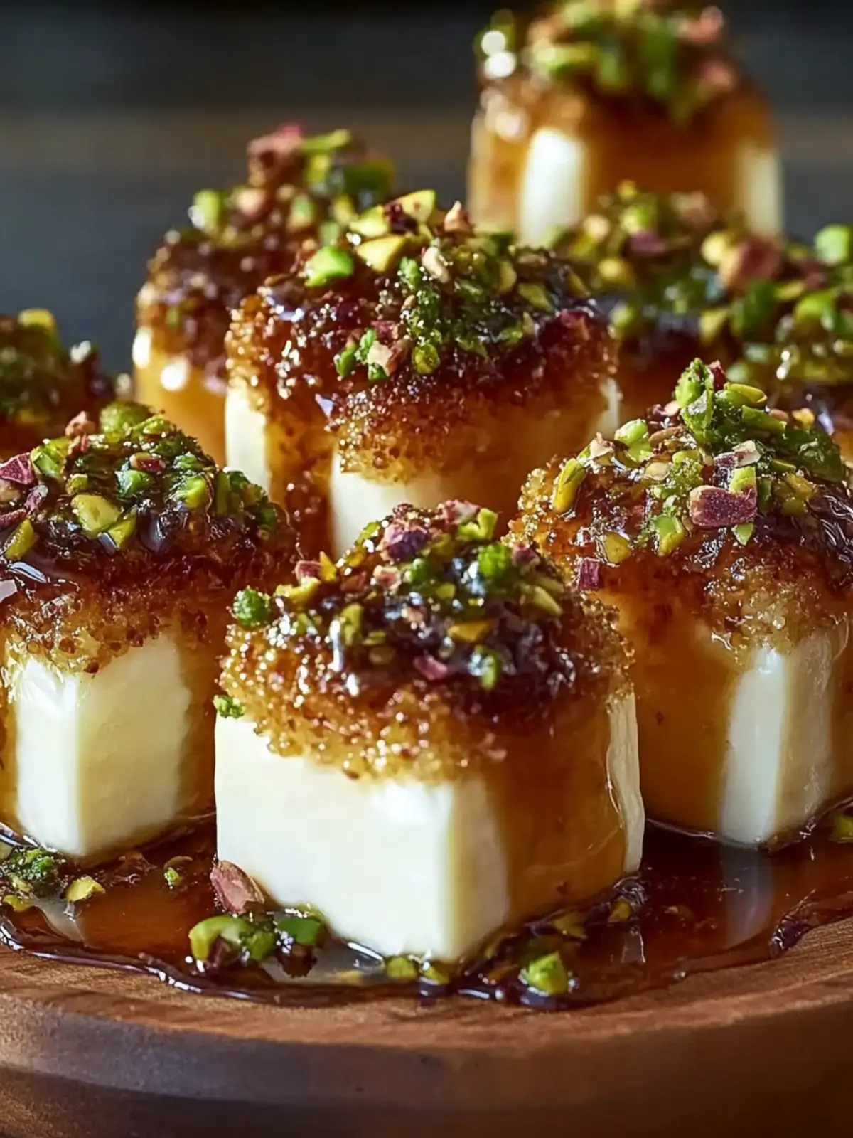 Pistachio-Crusted Brie Bites with Date Honey Glaze Delight 4 Pistachio-Crusted Brie Bites with Date Honey Glaze Recipe