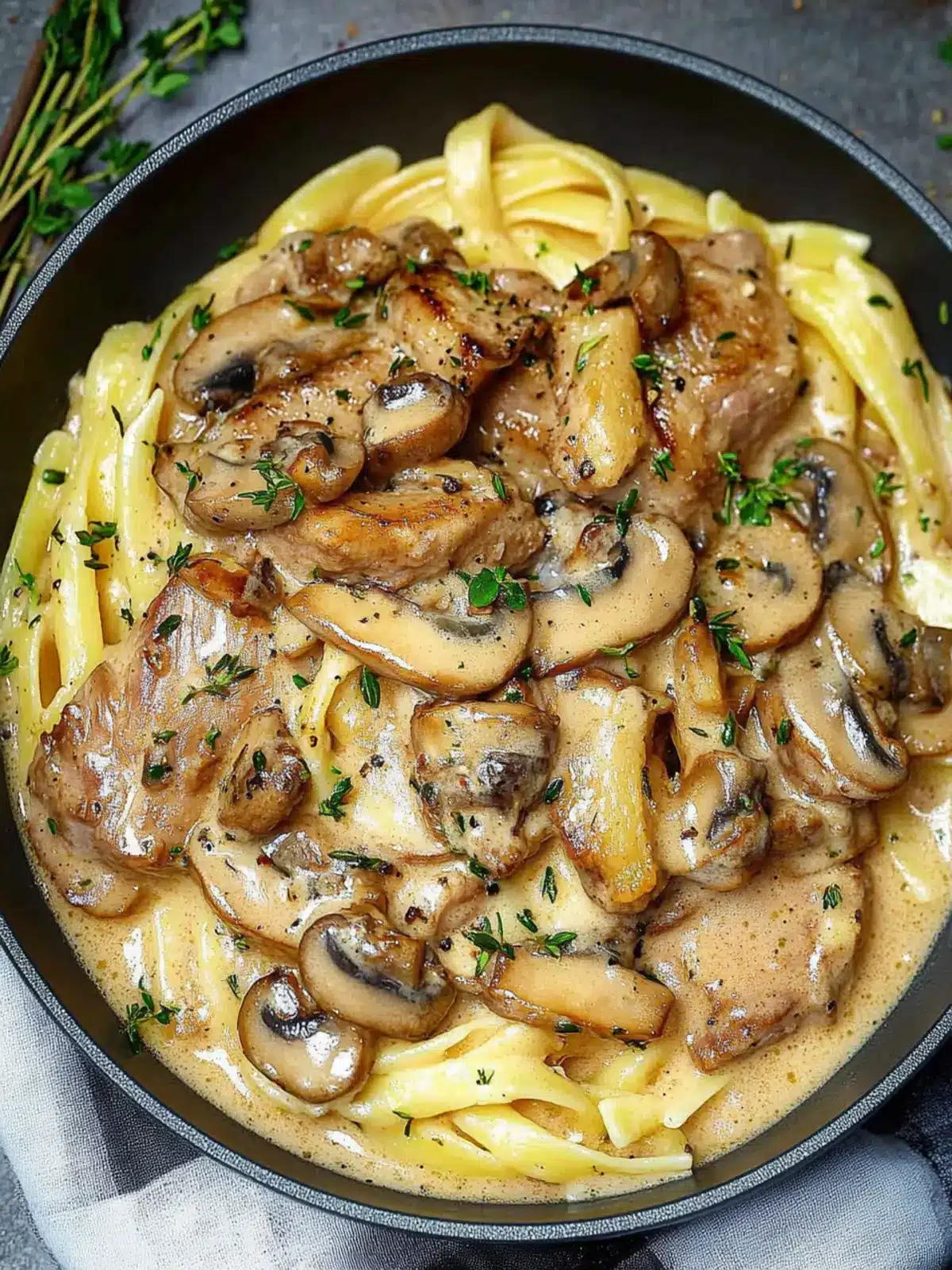 Pork Tenderloin in Creamy Mushroom Sauce & Pasta Bliss 4 Pork Tenderloin in Creamy Mushroom Sauce and Pasta