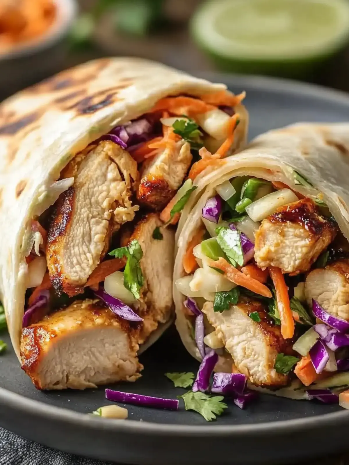Thai Chicken Wrap with Crunchy Asian Slaw for Quick Lunch Bliss 4 Thai Chicken Wrap with Crunchy Asian Slaw