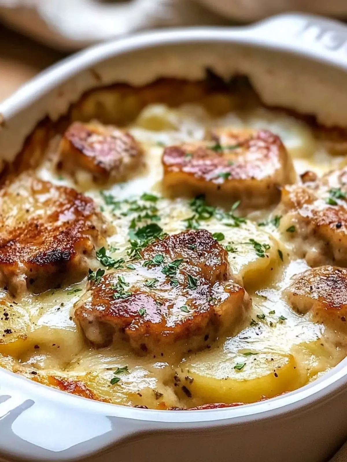 Smothered Pork Chop Scalloped Potato Casserole