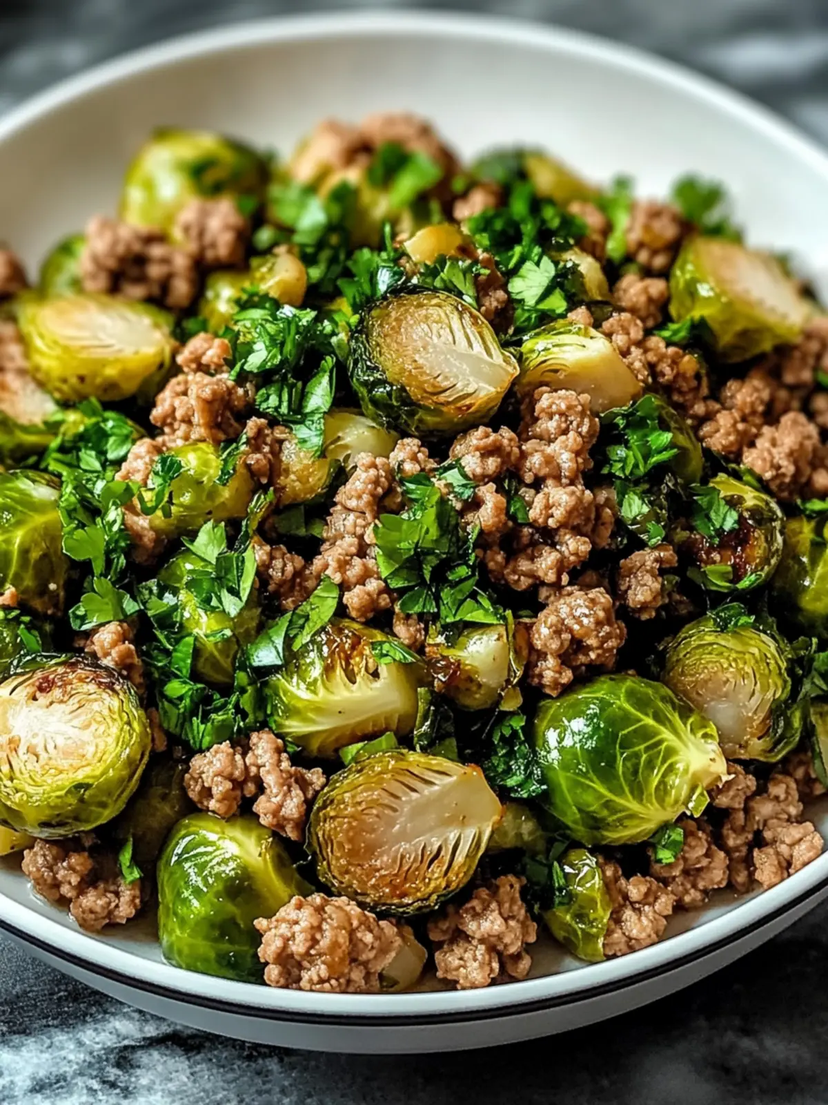 Brussels Sprouts Ground Turkey Skillet