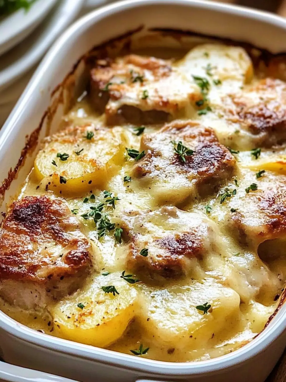 Smothered Pork Chop Scalloped Potato Casserole