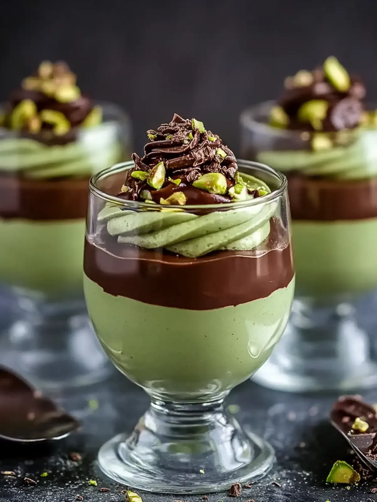 Decadent Pistachio Mousse with Rich Chocolate Ganache