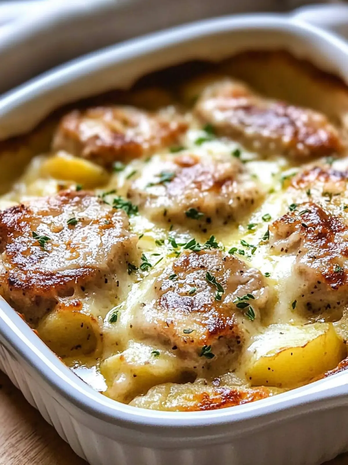 Smothered Pork Chop Scalloped Potato Casserole