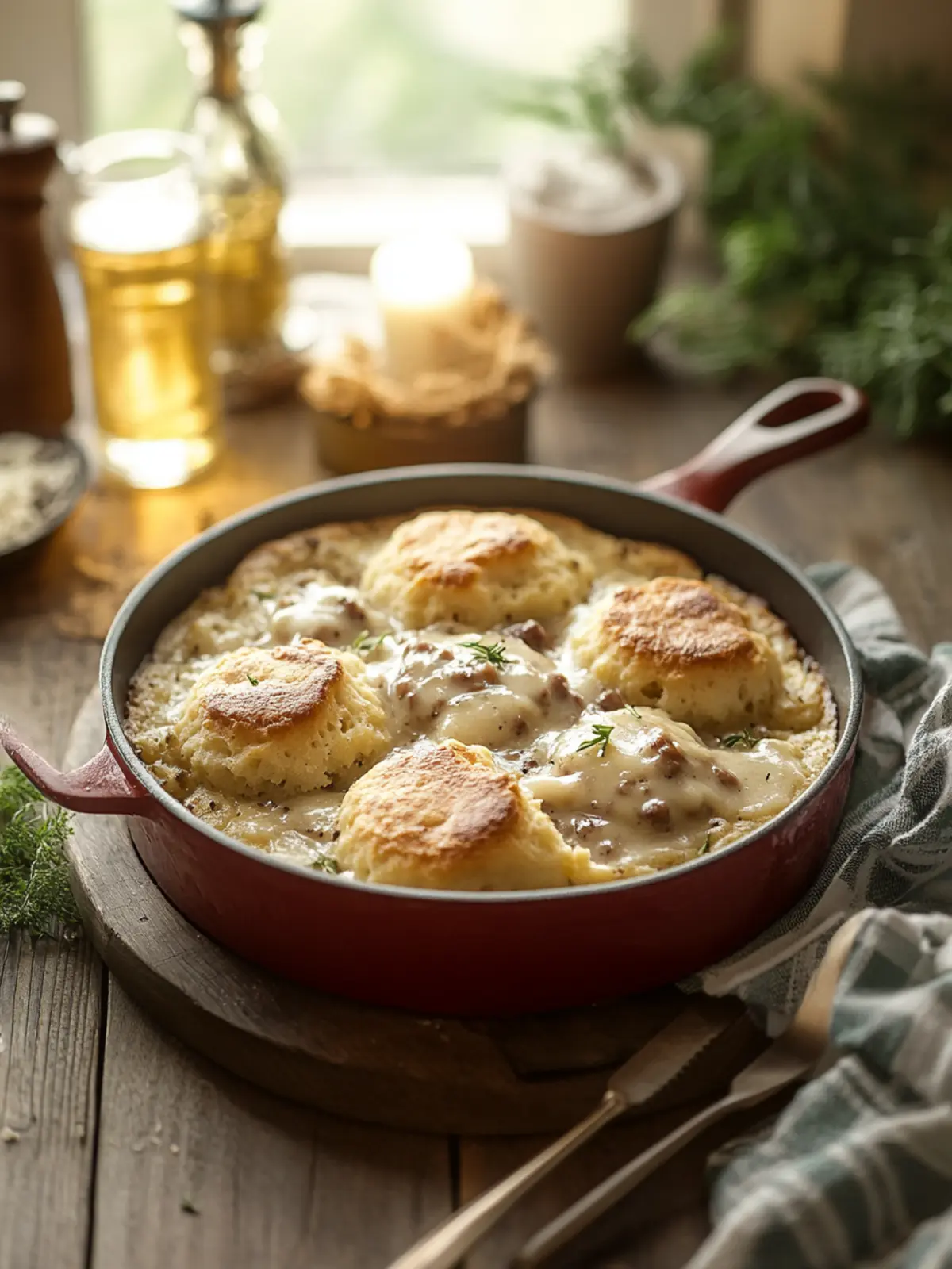 Biscuits & Gravy Breakfast Bake
