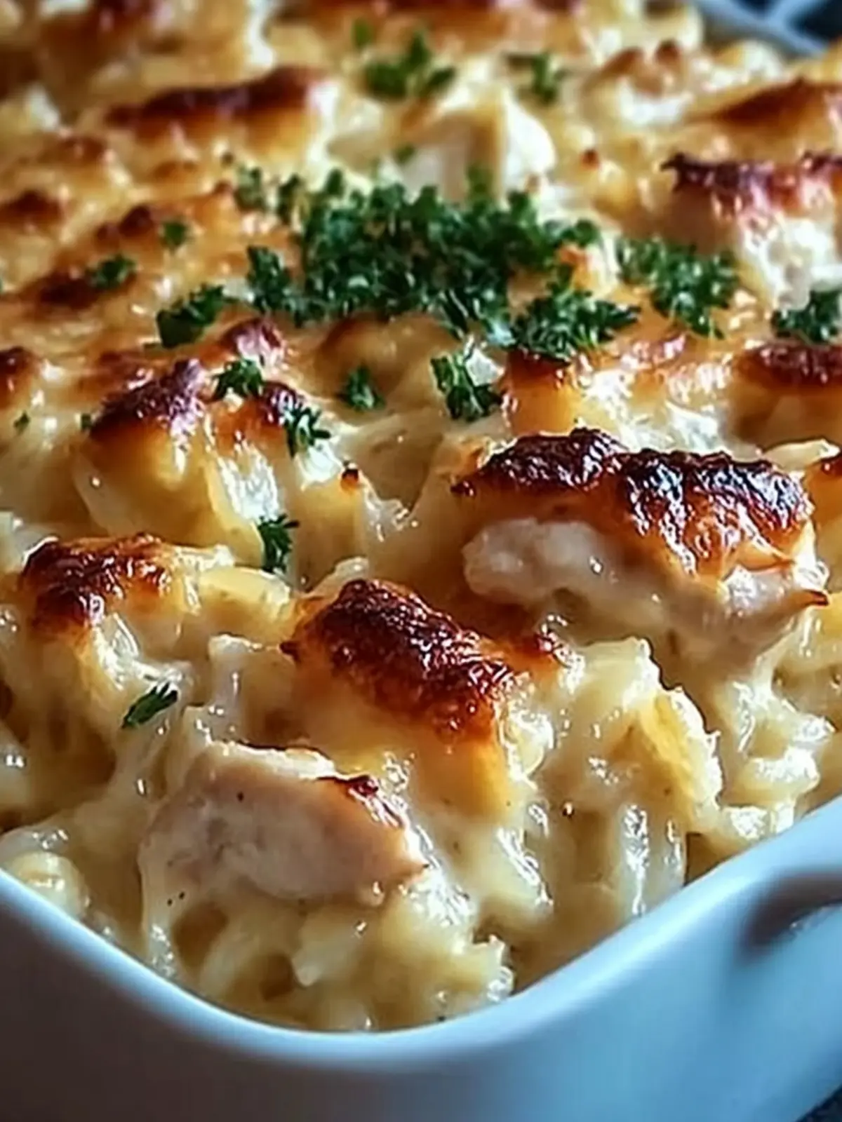 Dump-and-Bake Chicken Alfredo Rice Casserole in 45 Minutes 4 Dump-and-Bake Chicken Alfredo Rice Casserole
