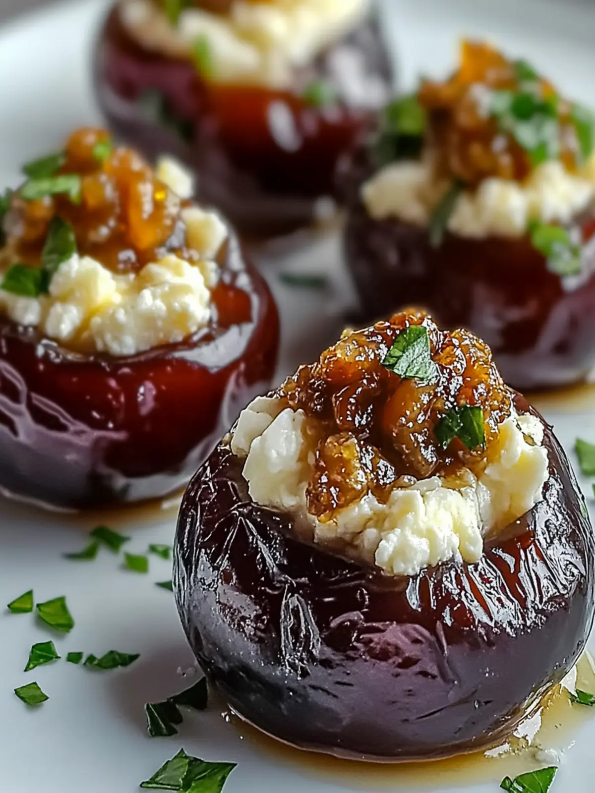 Feta-Parmesan Stuffed Dates with Honey-Walnut Crunch