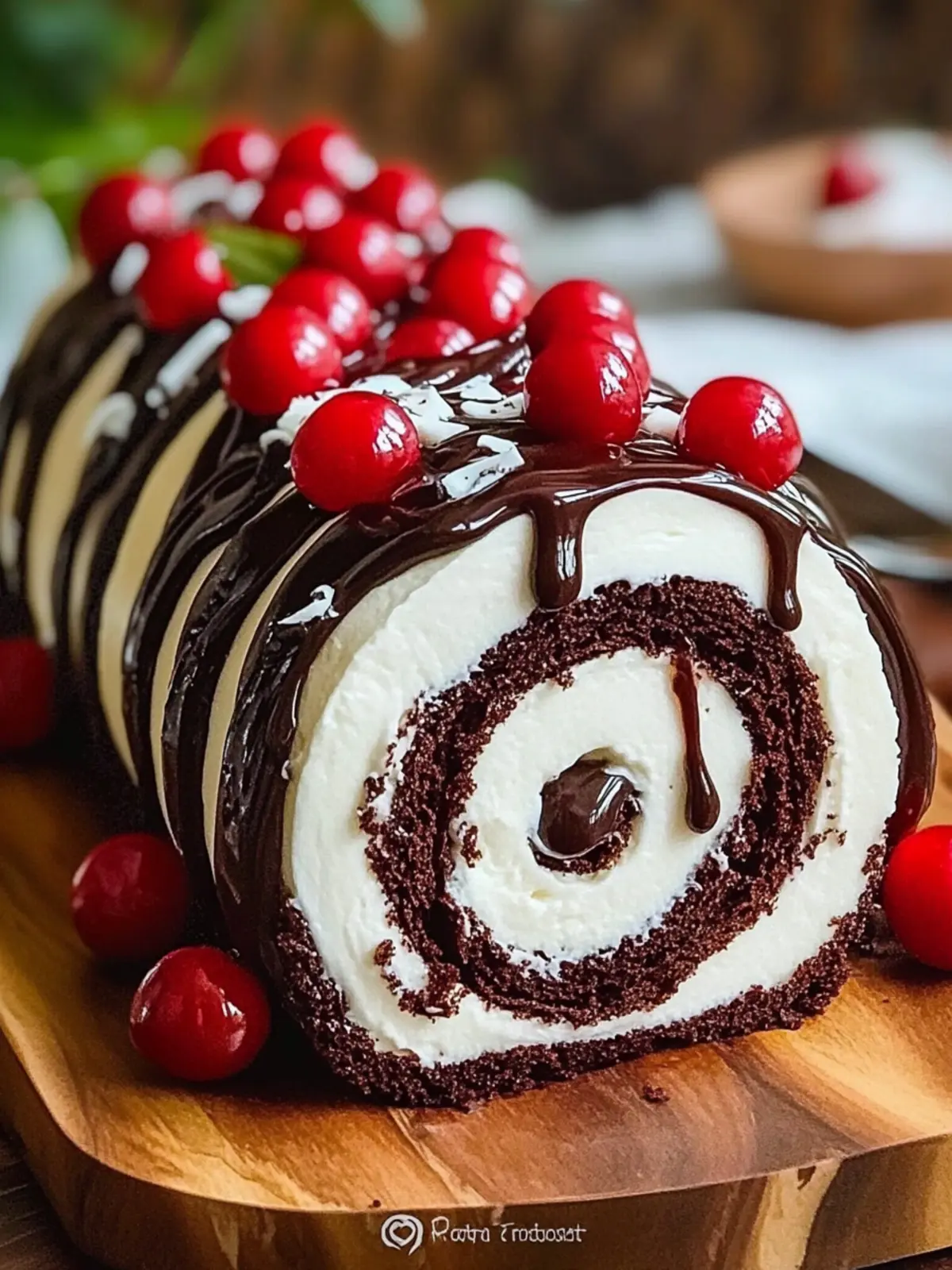 Elegant Black Forest Cake Roll