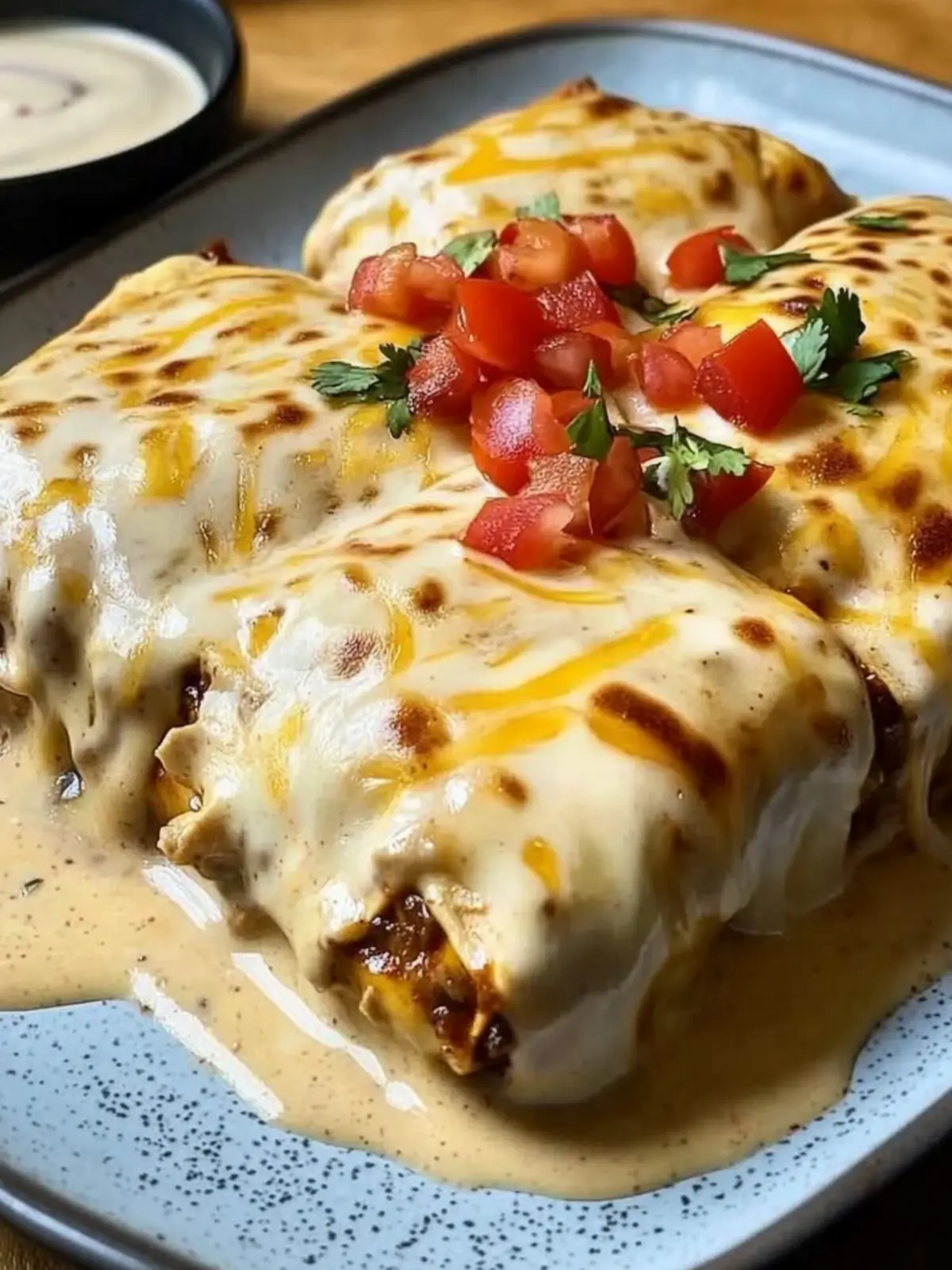 Cheesy Chicken Enchiladas with Creamy Sauce