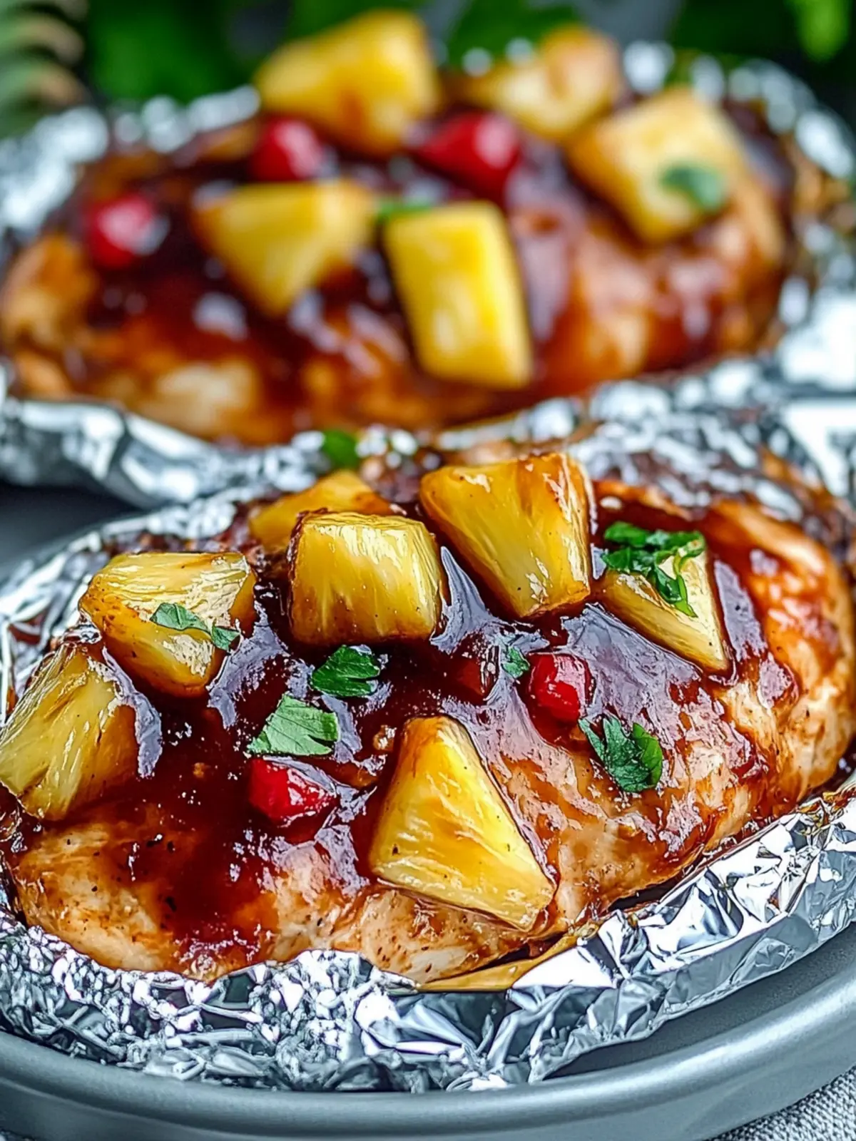 Savory Hawaiian BBQ Chicken Pineapple Foil Packets Made Easy 5 Hawaiian BBQ Chicken Pineapple Foil Packets