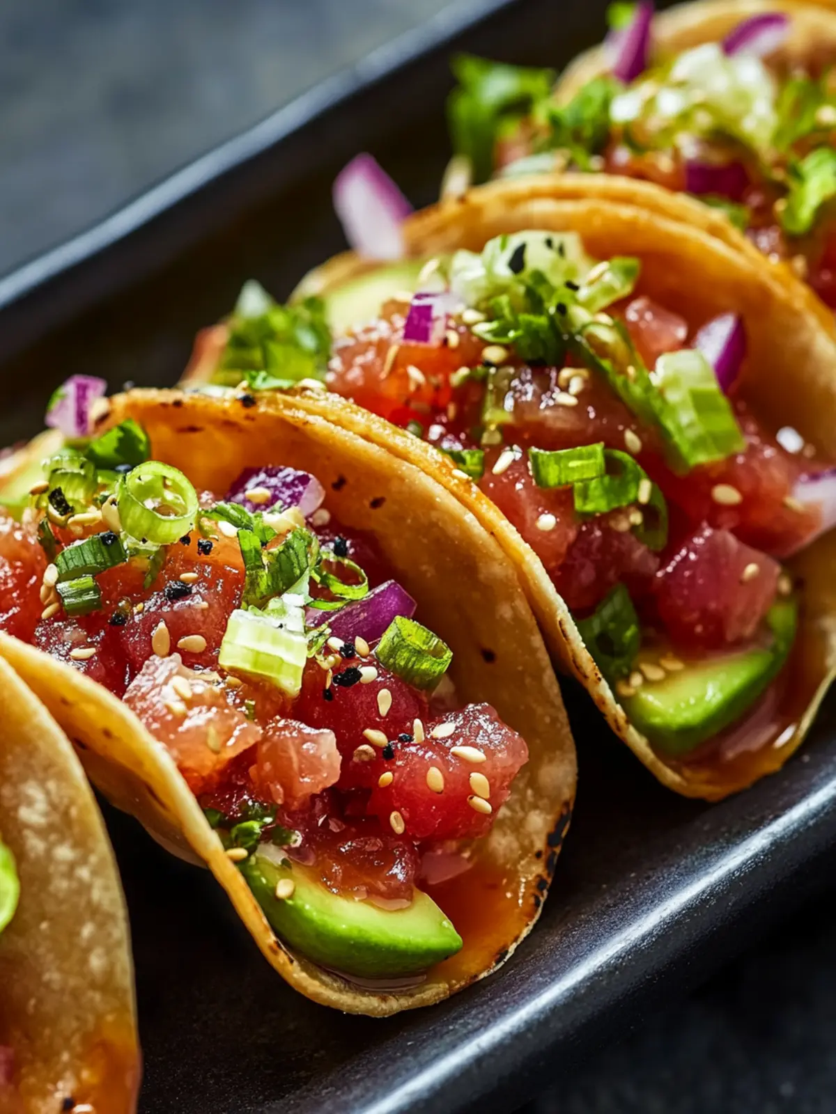 Spicy Tuna Tartare Wonton Tacos