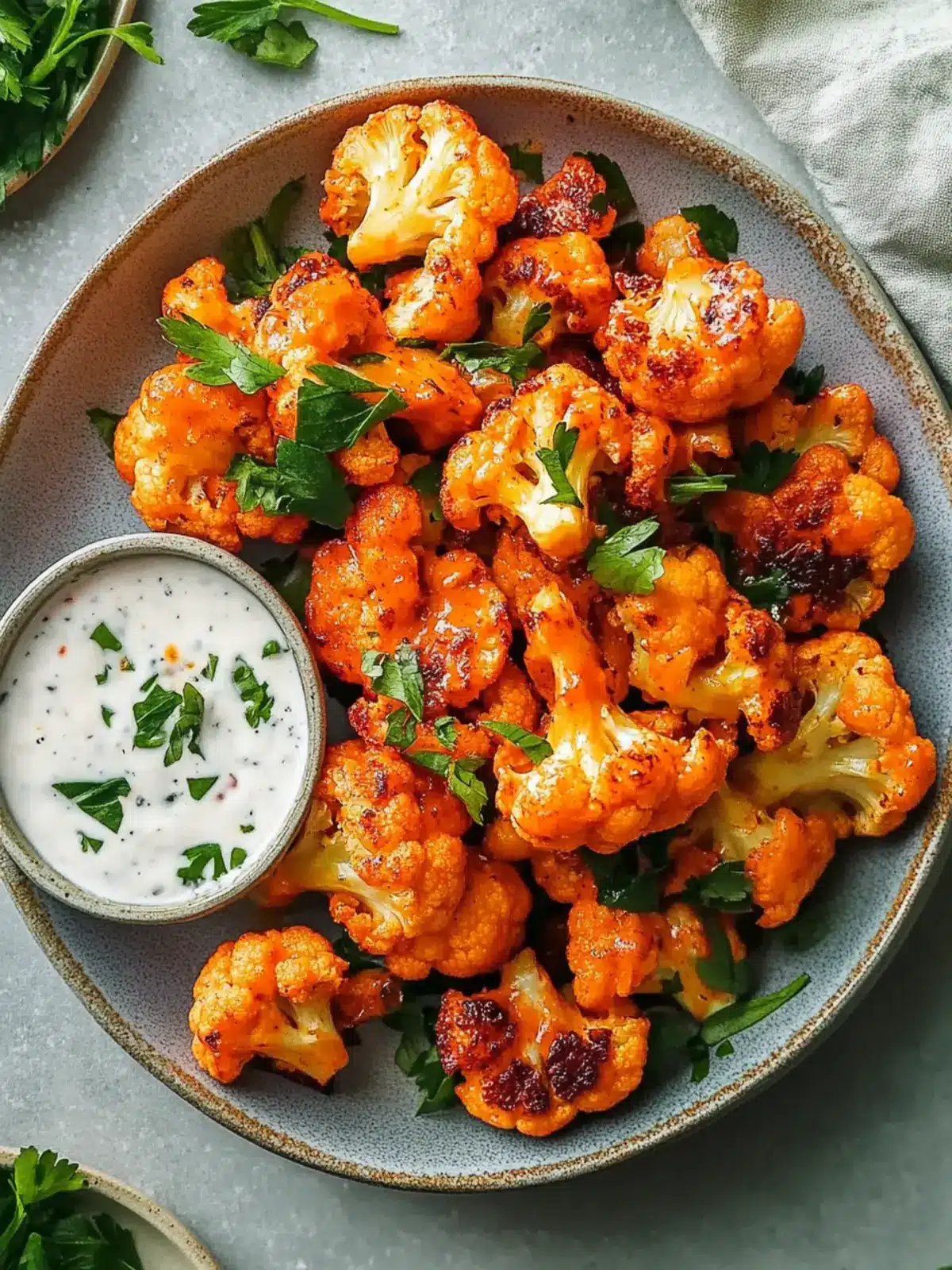 Crispy Vegan Buffalo Cauliflower Bites for Guilt-Free Snacking 3 Crispy Vegan Buffalo Cauliflower