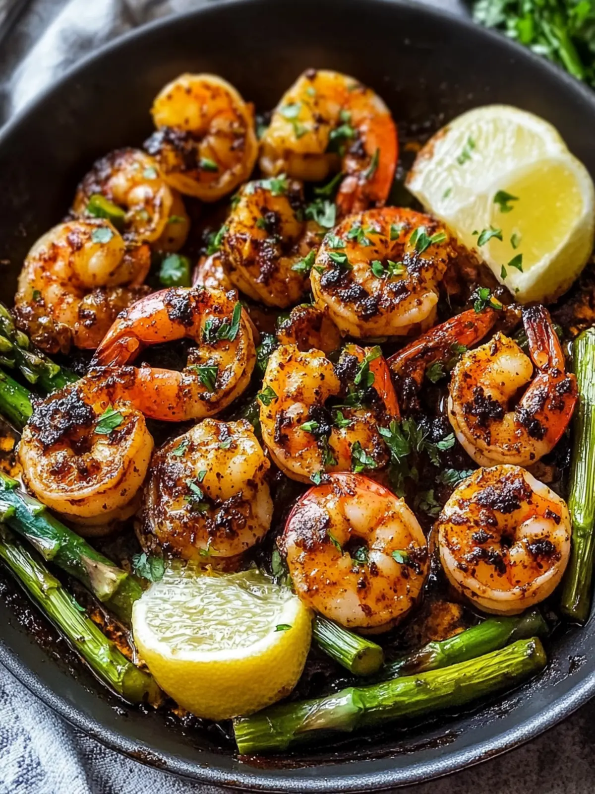 Blackened Shrimp and Asparagus Skillet