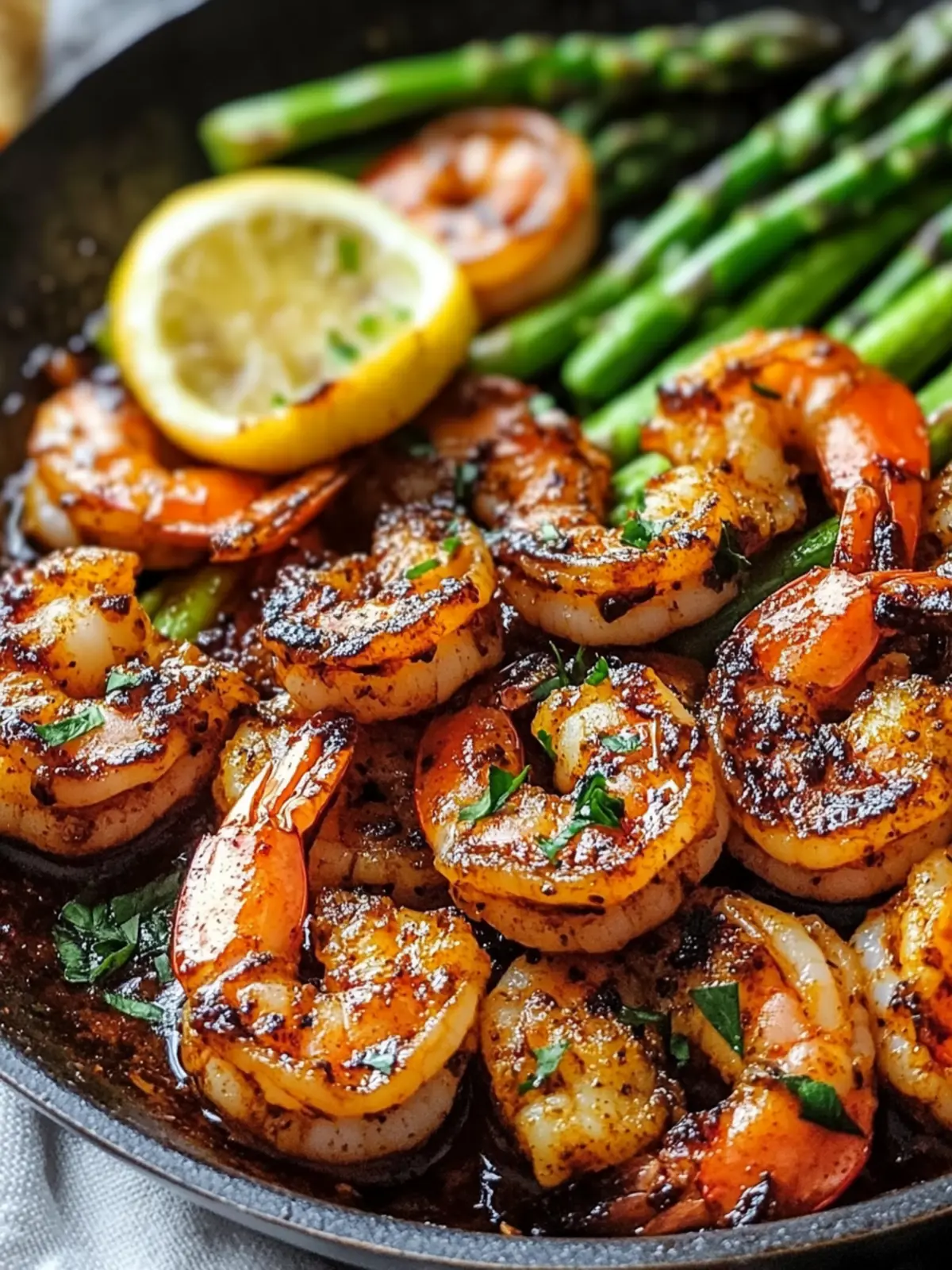 Blackened Shrimp and Asparagus Skillet